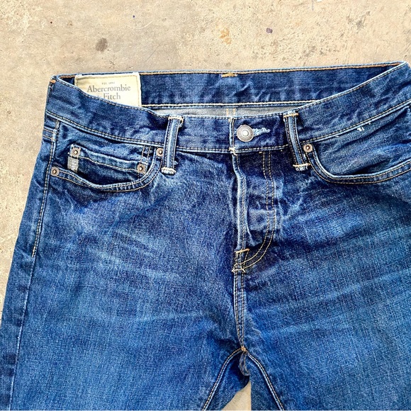 Abercrombie & Fitch Dark Skinny Jeans No Stretch Button Fly Womens 30x30 - BLUE - Picture 4 of 15
